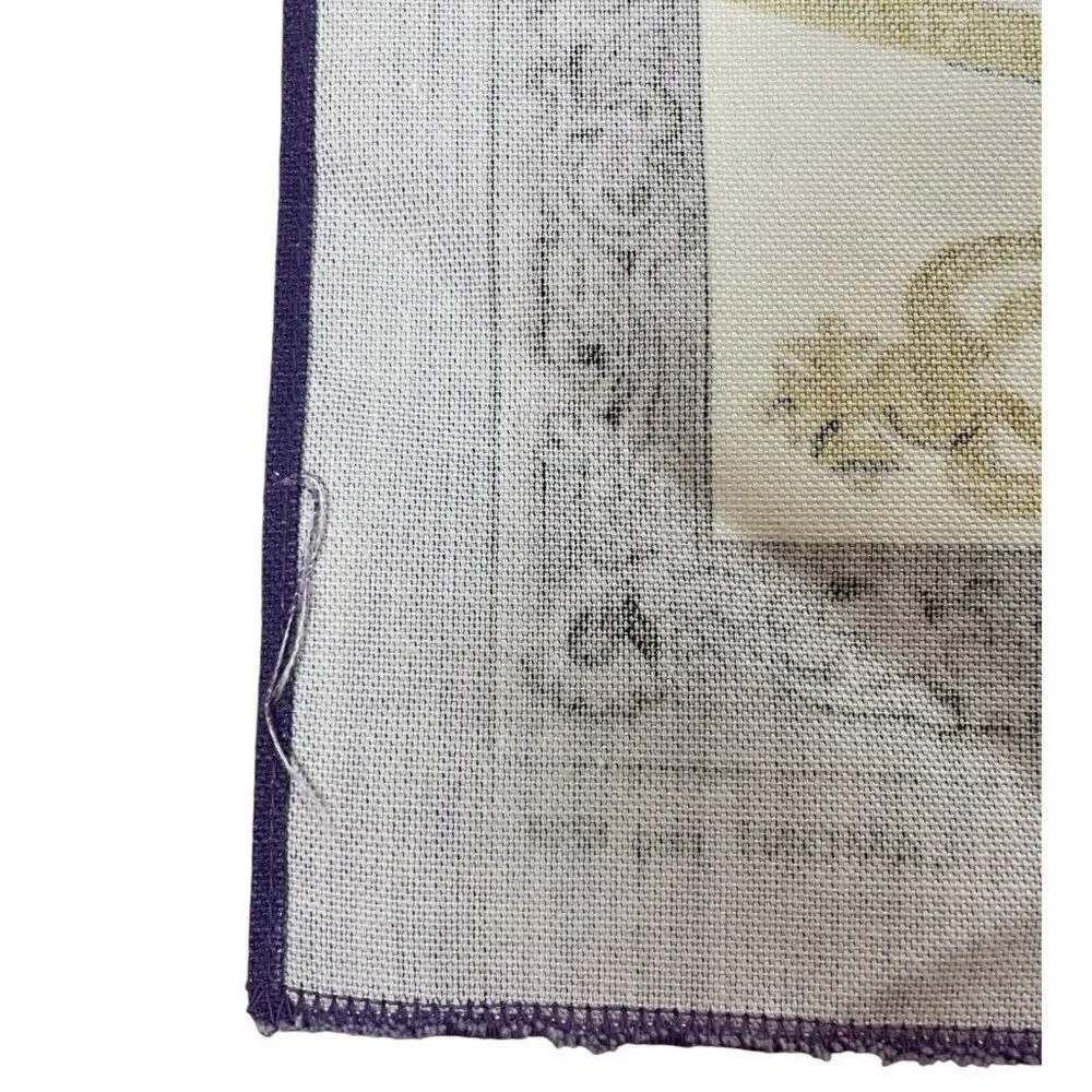 Vintage 1977 Lamont The Queen's Silver Jubilee Purple Cotton Tea Towel 29 x 14